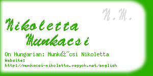 nikoletta munkacsi business card